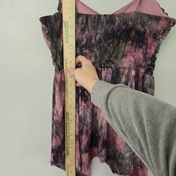 Vol 1 Babydoll Fairy Sequin Cami Tunic Top Size Medium Handkerchief Hem - Picture 10 of 11